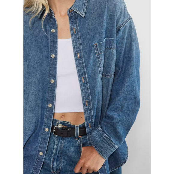 Denim Forum The '80S Comfy Denim Shirt - S - Blue - Picture 6 of 7